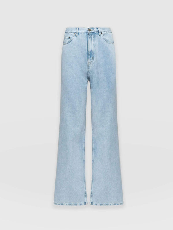 Wide Leg Flare Jeans Pale Blue - Women's Jeans | Saint + Sofia® USA
