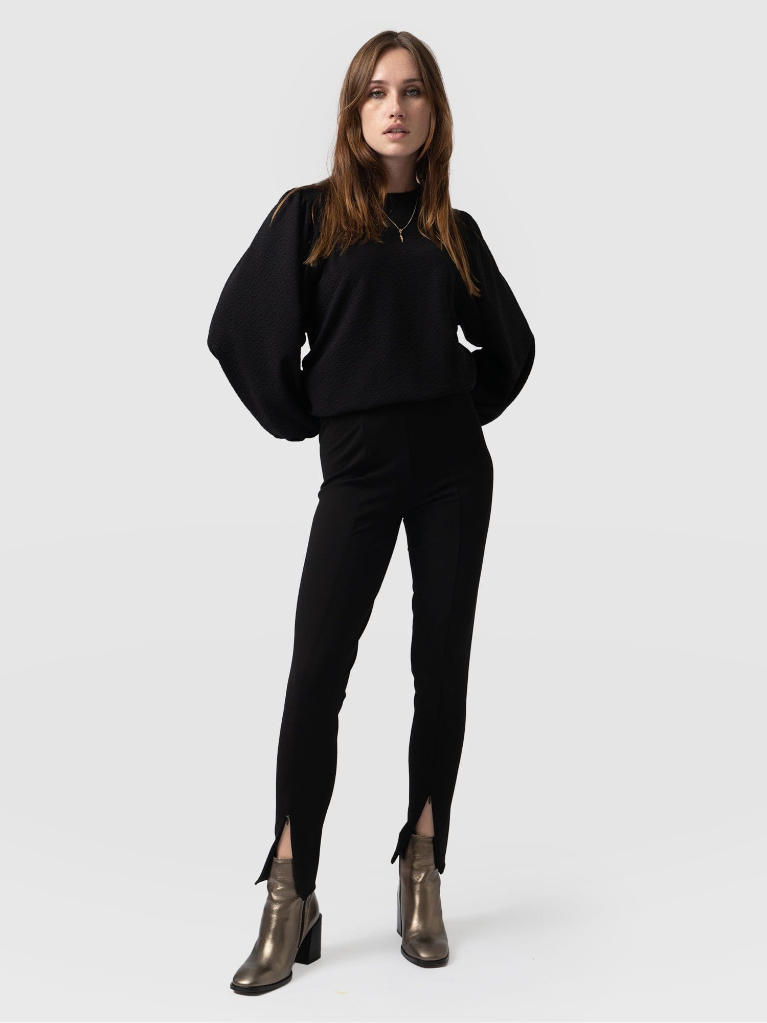 Zip Up Legging Black - Women's Leggings | Saint + Sofia® USA